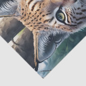 Lynx Watercolor Forest Art Seidenpapier (Ausschnitt)