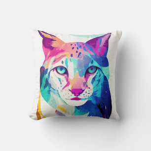 Lynx Wild Nature Animal Color Art Malerei Kissen
