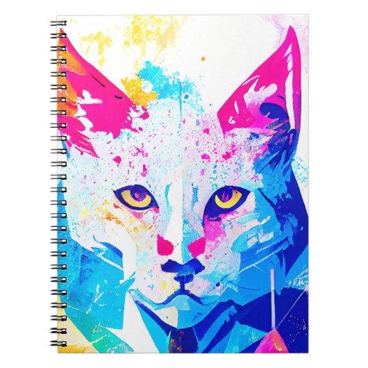 Lynx Wild Nature Animal Color Art Malerei Notizblock (Vorderseite)