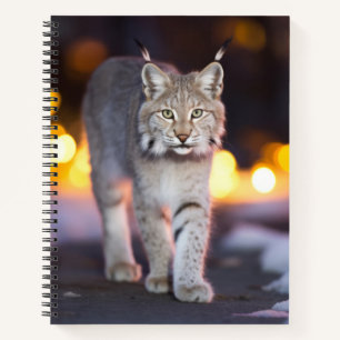 Lynx Wildlife Animal auf der Straße im Freien Notizblock