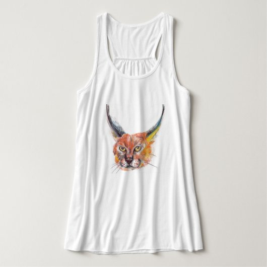 Lynxs zeichnend Bella-Tank Tank Top (Design Vorderseite)