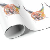 Lynxs Zeichnend Wildtierglanzpapier Geschenkpapier (Rolleneckpunkt)