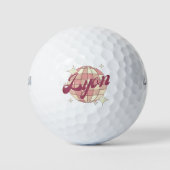 Lyon City France Retro Golf Resort Golfball (Vorderseite)