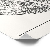 Lyon City Map Poster – Minimal Charcoal Wall Art (Ecke)