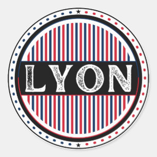 Lyon City Pride Emblem – Französische Identität Runder Aufkleber