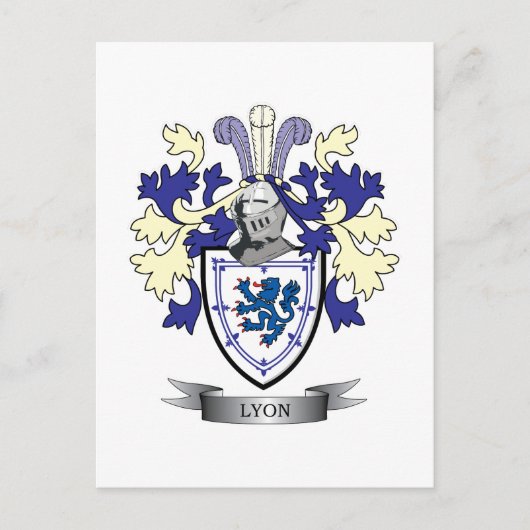 Lyon-Familienwappen-Wappen Postkarte (Vorderseite)
