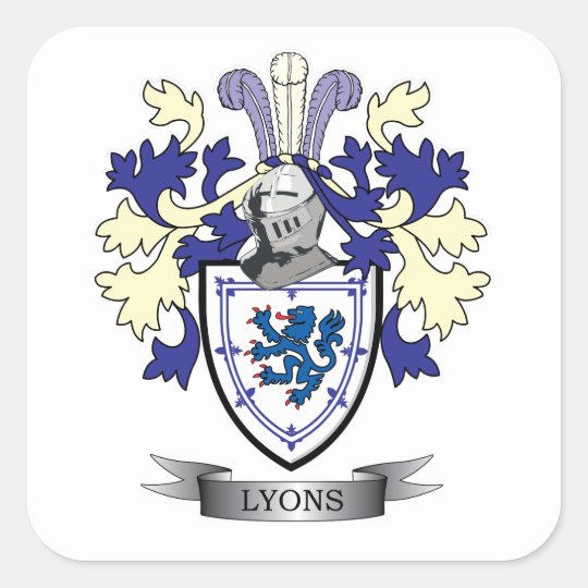 Lyon Familienwappen Wappen Quadratischer Aufkleber Zazzle De