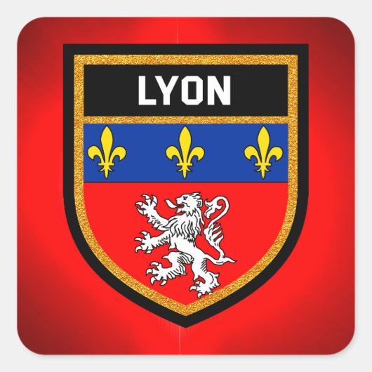 Lyon Flag Quadratischer Aufkleber (Vorderseite)