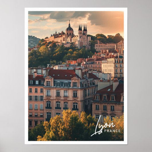 Lyon France Art ist berühmter Ort Poster (Vorne)