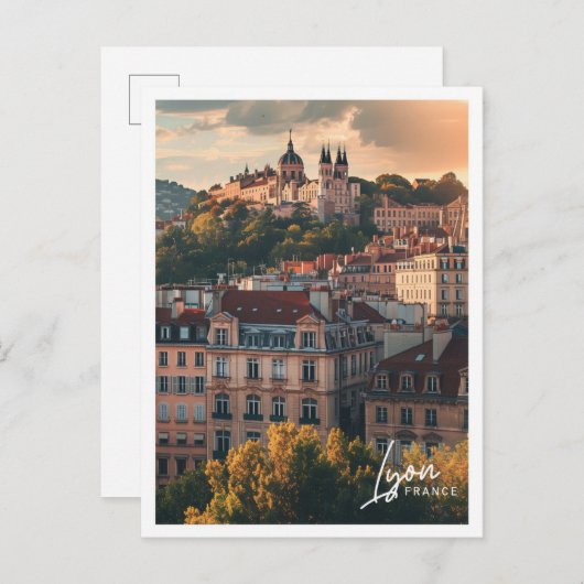 Lyon France Art ist berühmter Ort Postkarte (Vorne/Hinten)