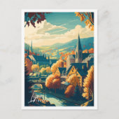 Lyon France Art Vintage Reise Illustration Postkarte (Vorderseite)