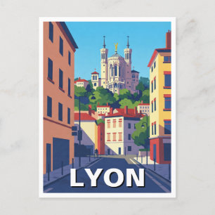 Lyon France Basilica Abstrakt Postkarte