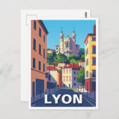 Lyon France Basilica Abstrakt Postkarte (Vorne/Hinten)