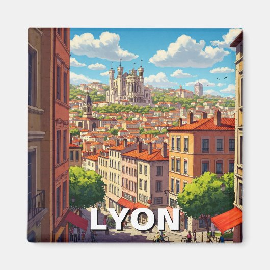 Lyon France Basilica Travel Magnet (Vorne)