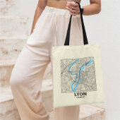 Lyon, France, City Map Tote Bag Tragetasche