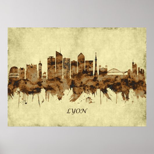Lyon France Cityscape Poster (Vorne)