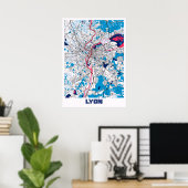 Lyon - France MilkTea City Map Poster (Heimbüro)