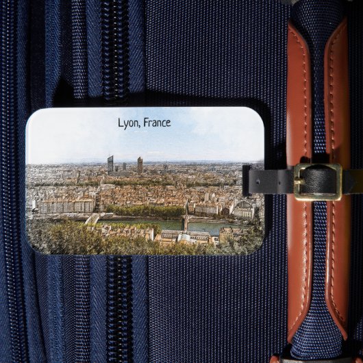 Lyon France Panorama View Gepäckanhänger (Vorderseite Insitu 4)