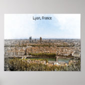 Lyon France Panorama View Poster (Vorne)