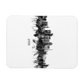 Lyon France Skyline BW Magnet (Horizontal)