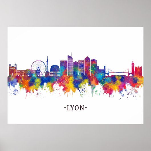 Lyon France Skyline Poster (Vorne)