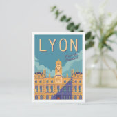 Lyon Frankreich Berühmter Reiseort Illustration Postkarte (Stehend Vorderseite)