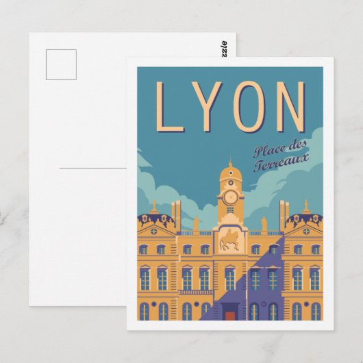 Lyon Frankreich Berühmter Reiseort Illustration Postkarte (Vorne/Hinten)