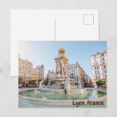 Lyon, Frankreich Jacobins Square Fountain Postkarte (Vorne/Hinten)