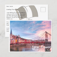 Lyon Frankreich mit Bridge Postcard