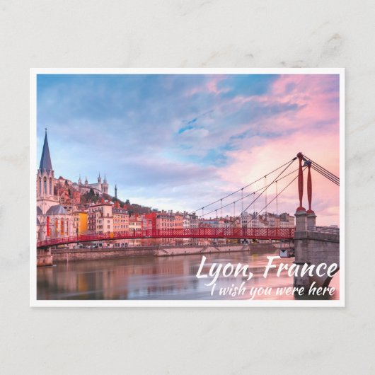 Lyon Frankreich mit Bridge Postcard Postkarte (Vorderseite)