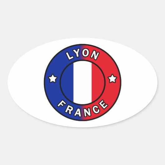 Lyon Frankreich Ovaler Aufkleber (Vorderseite)