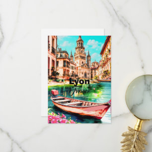Lyon Frankreich Reise Postkarte, Lyon Postkarte, L Dankeskarte