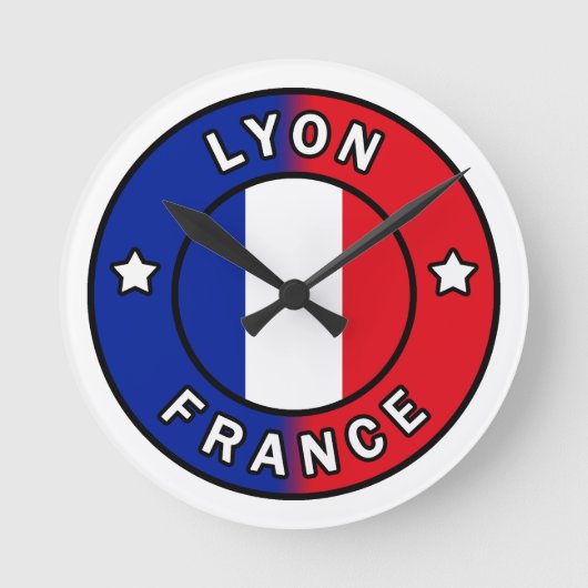 Lyon Frankreich Runde Wanduhr (Vorderseite)