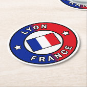Lyon Frankreich Runder Pappuntersetzer (Angewinkelt)