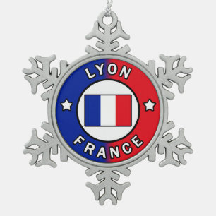 Lyon Frankreich Schneeflocken Zinn-Ornament