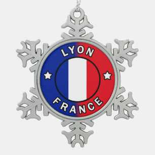 Lyon Frankreich Schneeflocken Zinn-Ornament