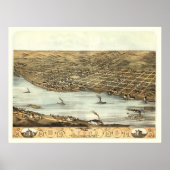 Lyon, IA Panoramablick - 1868 Poster (Vorne)