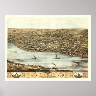 Lyon, IA Panoramablick - 1868 Poster