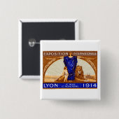Lyon International Expo Poster 1914 Button (Vorne & Hinten)