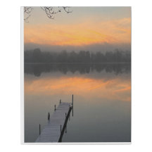 Lyon Lake Sonnenuntergang Steg Faux Leinwand