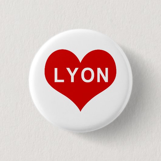 LYON Red Liebe Heart Button (Vorderseite)