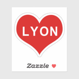 LYON Red Liebe Heart Vinyl Sticker