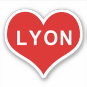 LYON Red Liebe Heart Vinyl Sticker (Vorderseite)
