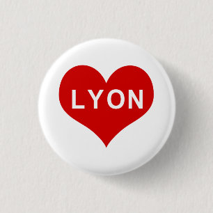LYON Rotes Liebesherz Button