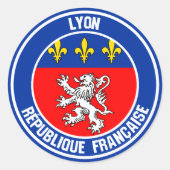 Lyon Round Emblem Runder Aufkleber (Vorderseite)