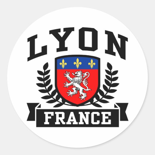 Lyon Runder Aufkleber (Vorderseite)