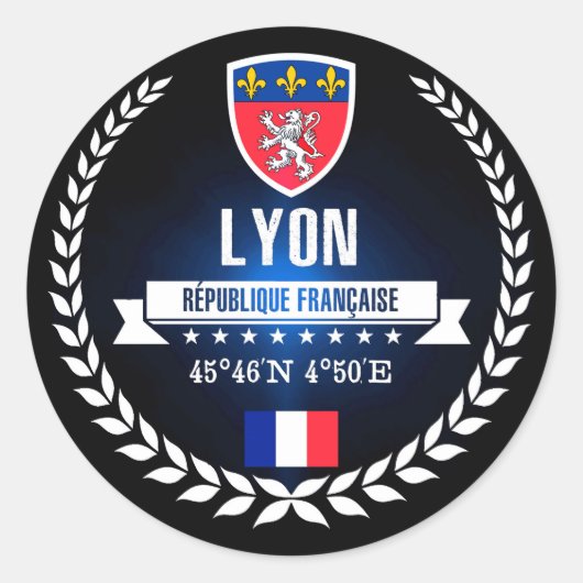 Lyon Runder Aufkleber (Vorderseite)
