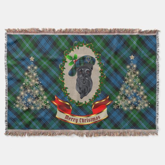 Lyon Scottie Dog Christmas Throw Blanket Decke (Vorderseite)