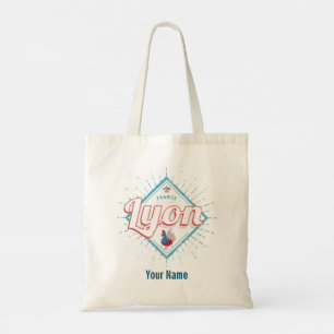 Lyon Stadt Frankreich Retro-Hahn Vintage-Souvenir Tragetasche
