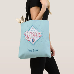 Lyon Stadt Frankreich Retro-Hahn Vintages Andenken Tasche